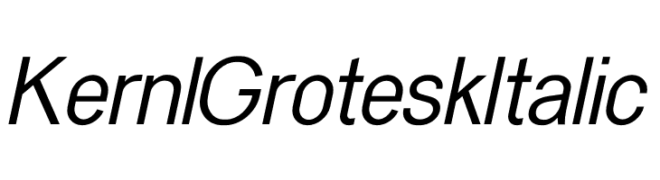 Kernl Grotesk Italic  नि: शुल्क फ़ॉन्ट्स डाउनलोड