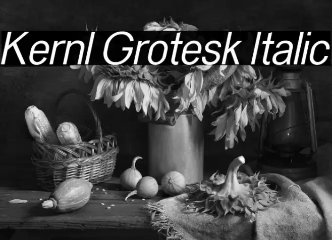 Kernl Grotesk Italic Font examples