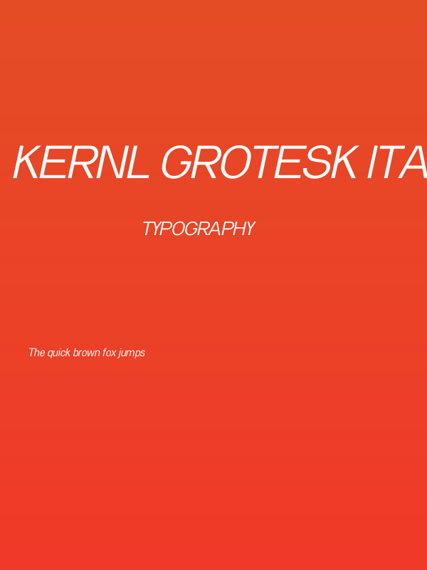 Kernl Grotesk Italic Poster
