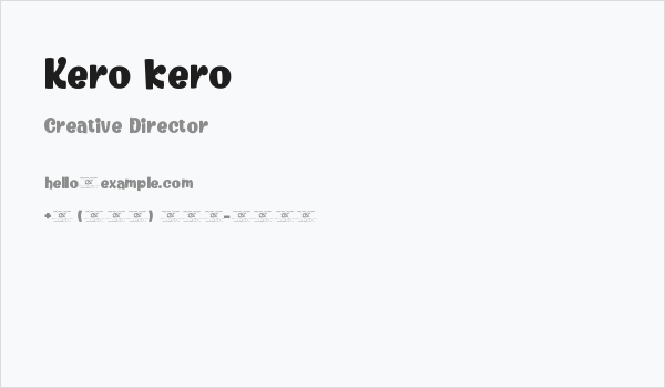Kero kero Business Card