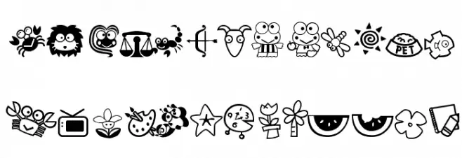 Keroppi Schriftart Kleinbuchstaben