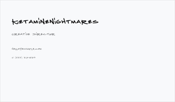 KetamineNightmares Business Card