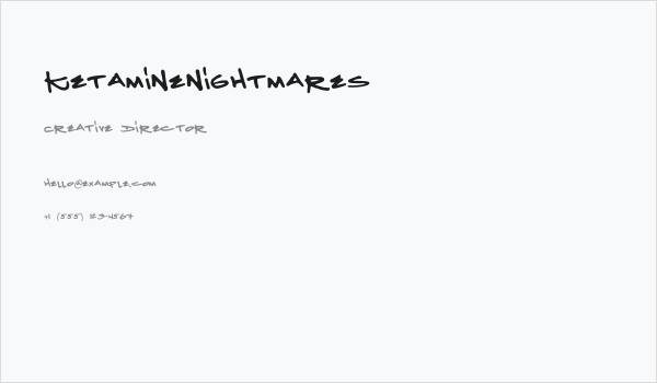 KetamineNightmares Business Card