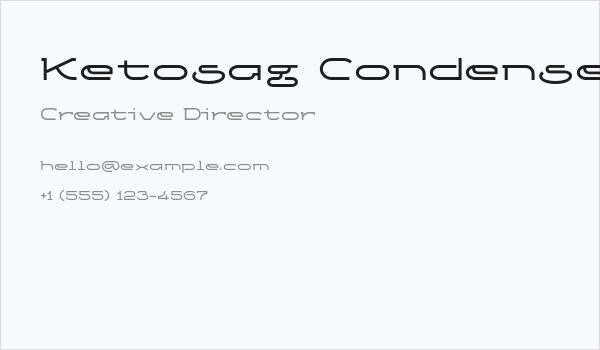 Ketosag Condensed Bold Business Card