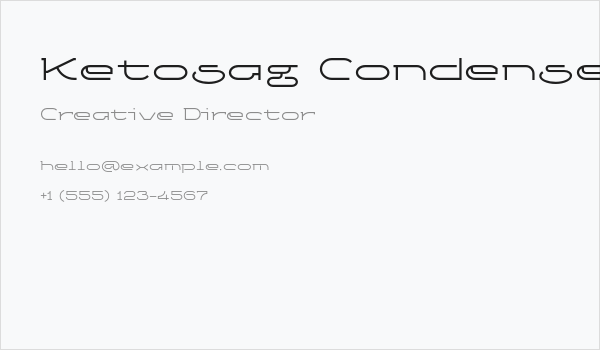 Ketosag Condensed Business Card
