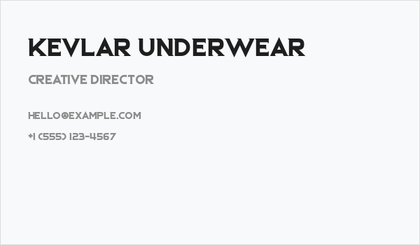 Kevlar Underwear Business Card
