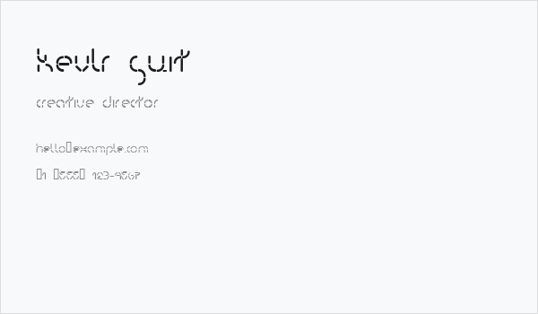 Kevlr Suit Business Card