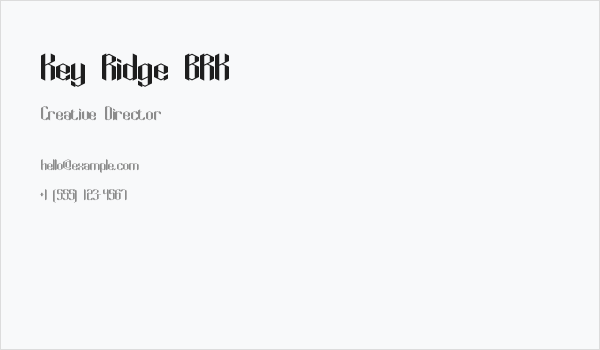 Key Ridge BRK Business Card