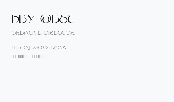 Key West Business Card