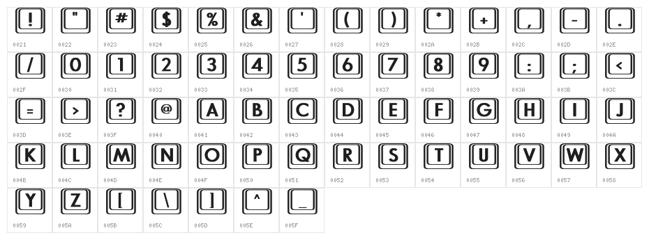 Keyboard KeysBT Bold Character Map