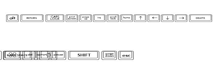 Keyboard KeysEx Expanded フォント 小文字