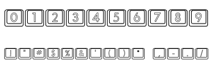 Keyboard KeysHo Hollow Font OTHER CHARS