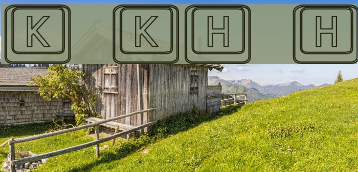 Keyboard KeysHo Hollow Font examples