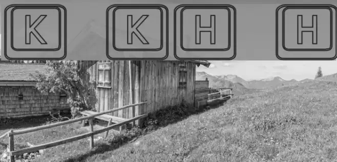 Keyboard KeysHo Hollow फ़ॉन्ट examples