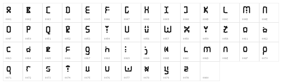 Keyhole Regular Character Map