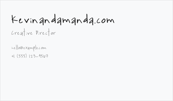 kevinandamanda.com Business Card