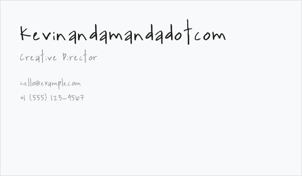 kevinandamandadotcom Business Card