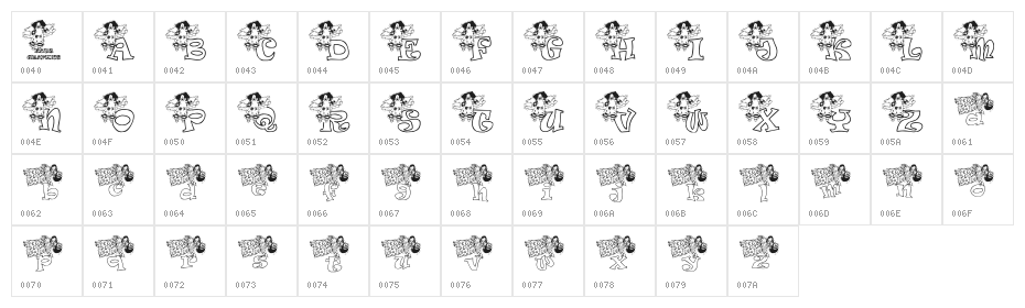 KG ANGEL1 Character Map