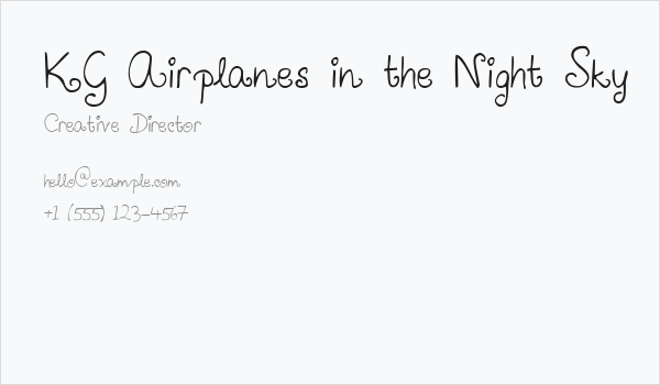 KG Airplanes in the Night Sky Business Card