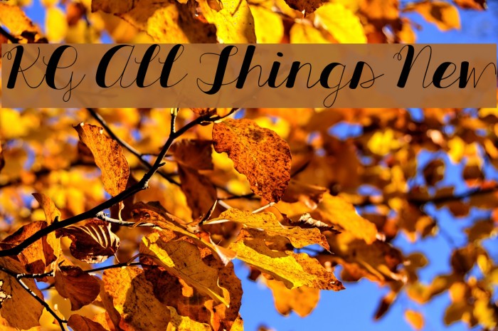 KG All Things New Font examples