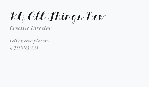 KG All Things New Business Card