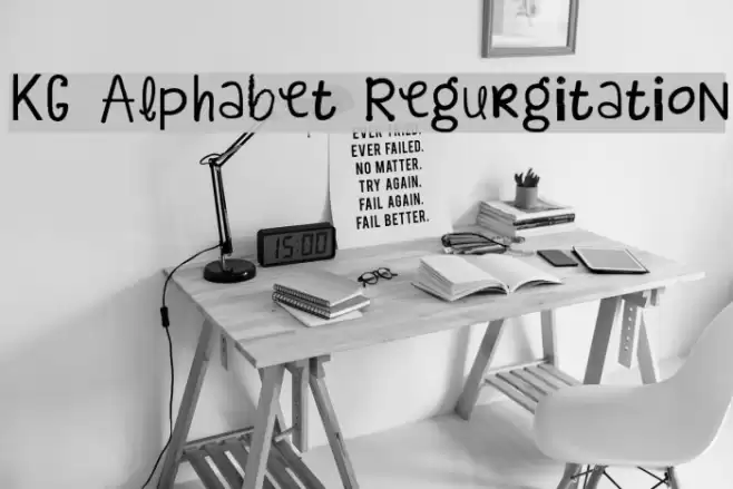 KG Alphabet Regurgitation Font examples