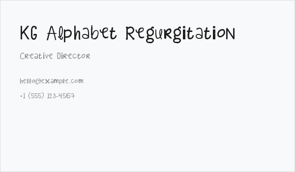 KG Alphabet Regurgitation Business Card