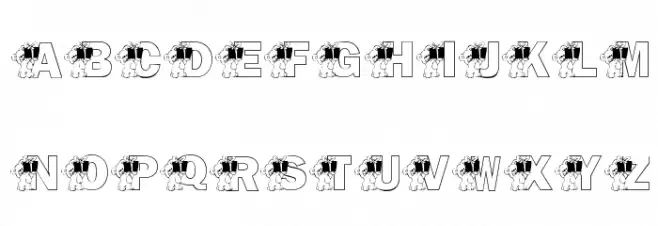KG BDAY BEAR Font Litere mari