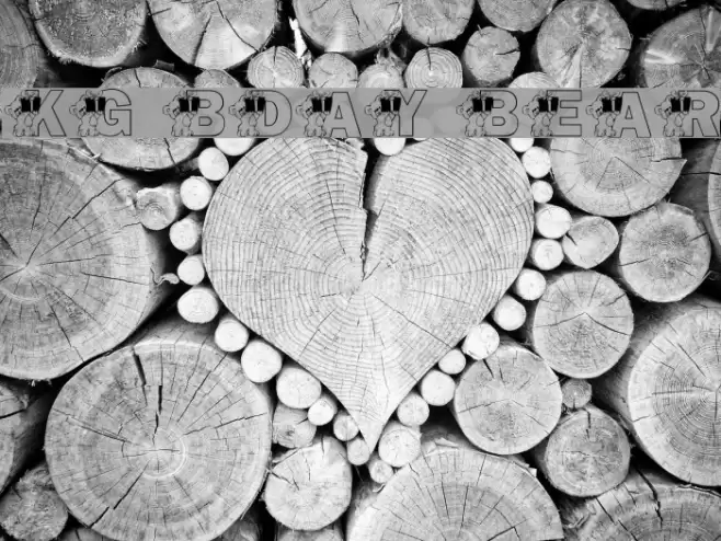 KG BDAY BEAR Font examples