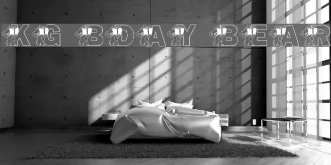 KG BDAY BEAR Font examples