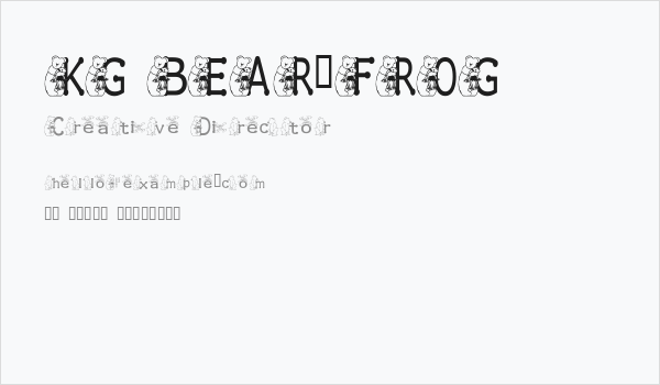 KG BEAR&FROG Business Card