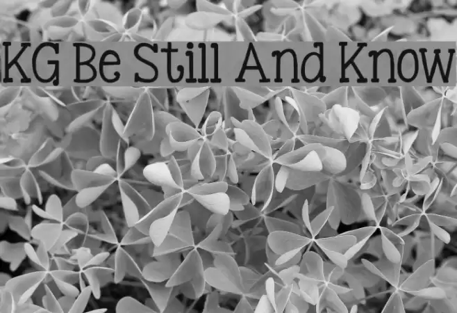 KG Be Still And Know Font examples