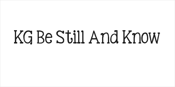 KG Be Still And Know Logo