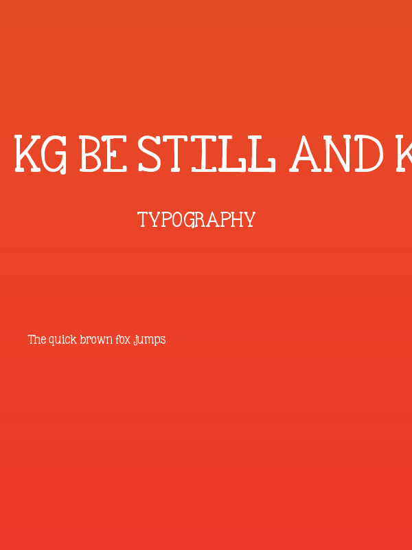 KG Be Still And Know Poster