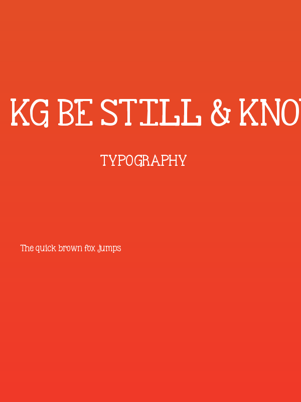 KG Be Still & Know Poster