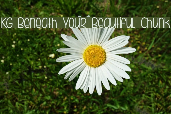 KG Beneath Your Beautiful Chunk Font examples