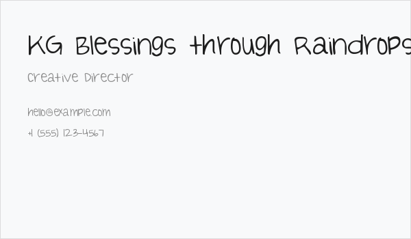 KG Blessings through Raindrops Business Card