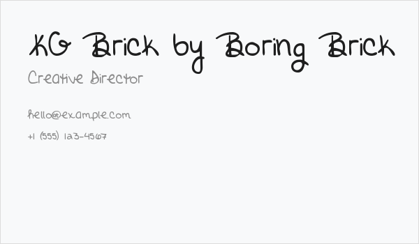 KG Brick by Boring Brick Business Card