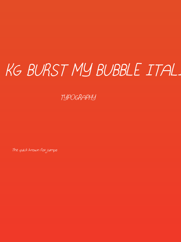 KG Burst My Bubble Italic Poster