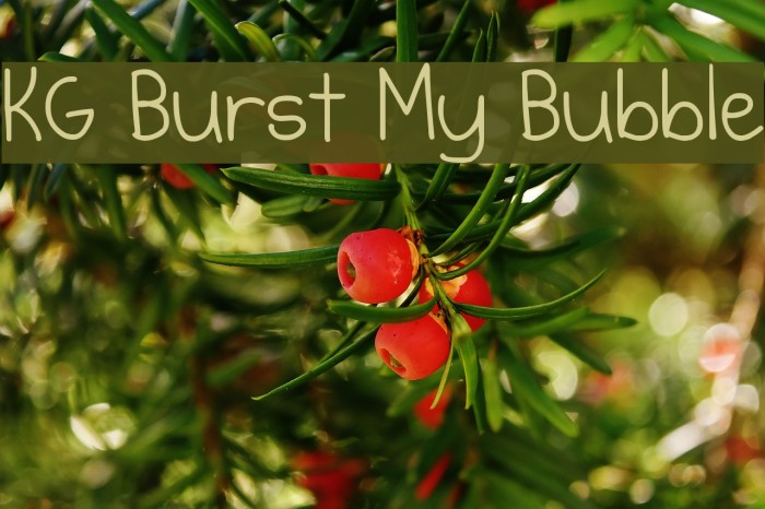 KG Burst My Bubble Font examples