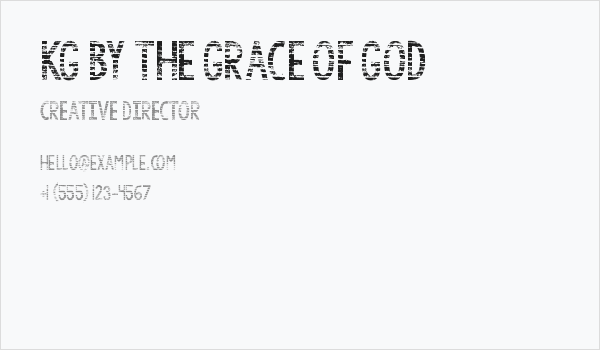 KG By the Grace of God Business Card