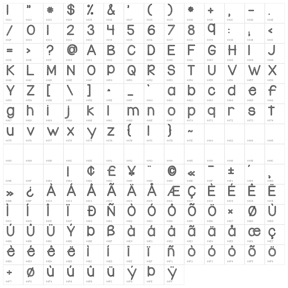 KG Candy Cane Stripe Character Map