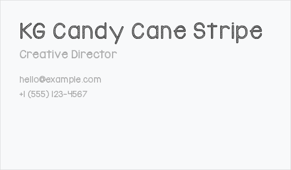 KG Candy Cane Stripe Business Card