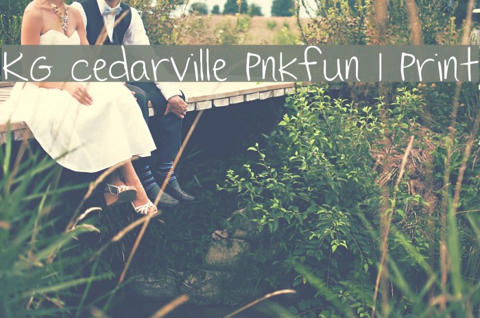 KG Cedarville Pnkfun 1 Print Font examples