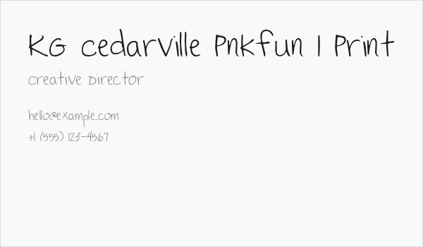 KG Cedarville Pnkfun 1 Print Business Card