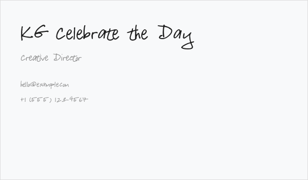 KG Celebrate the Day Business Card