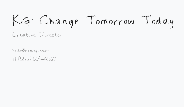 KG Change Tomorrow Today Business Card