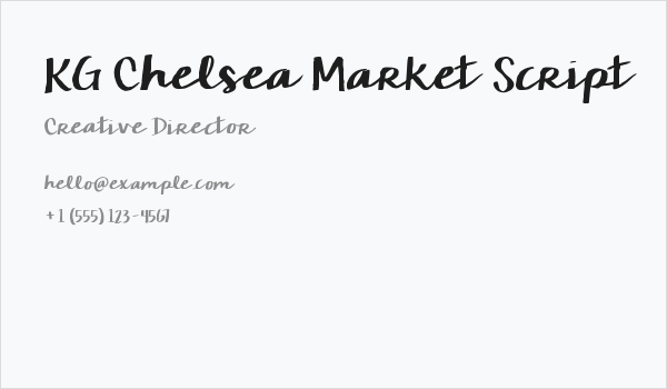 KG Chelsea Market Script Business Card