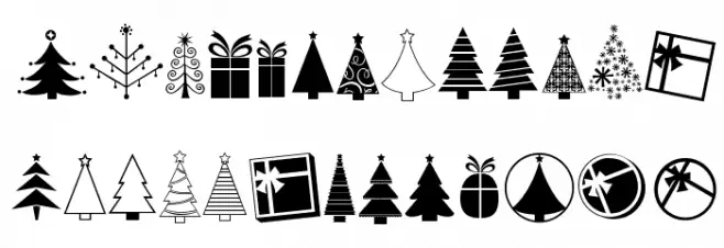 KG Christmas Trees Caratteri MAIUSCOLE