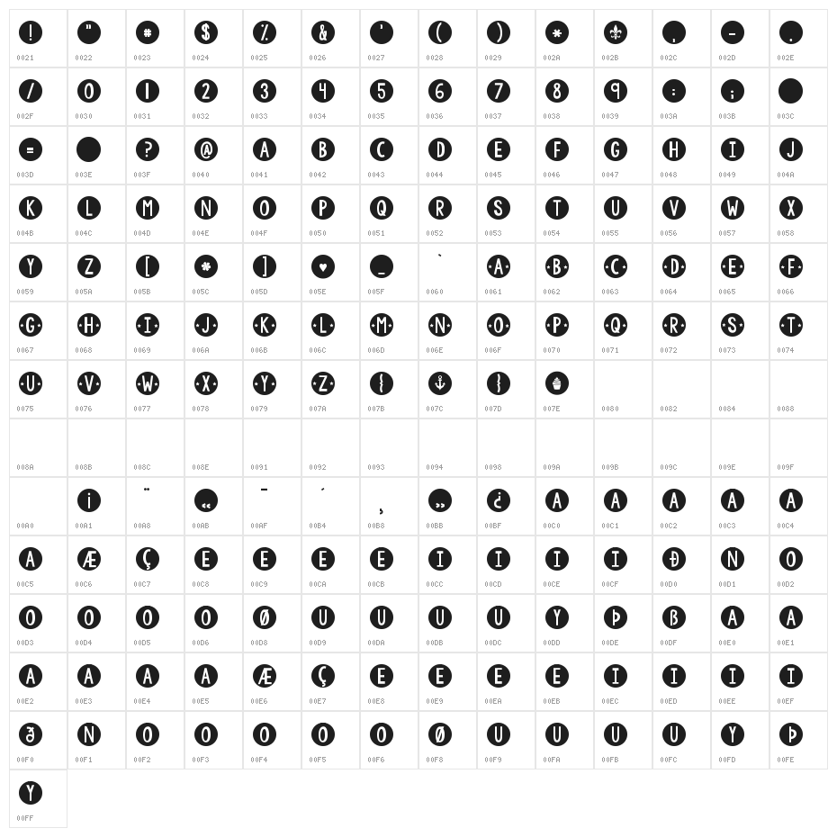 KG Counting Stars Character Map